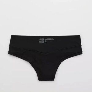 NWT Aerie Real Me Crossover Thong Tanga Underwear in Black, L